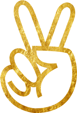 Drawn Peace Sign Hand Clipart 3 Gold - Gold Peace Sign Png, Transparent Png PNG image with transparent background
