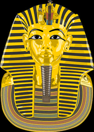 Golden_ Pharaoh_ Mask_ Vector PNG image with transparent background