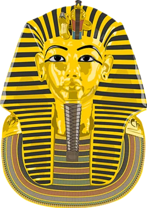 Golden_ Pharaoh_ Mask_ Vector PNG Image