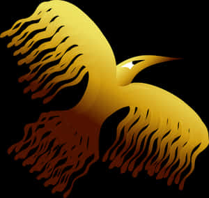 Golden Phoenix Artwork PNG image with transparent background