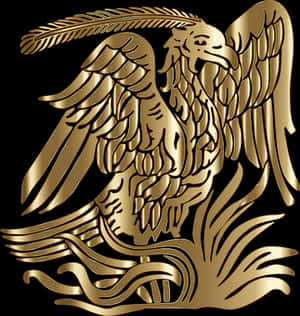 Golden Phoenix Artwork PNG image with transparent background