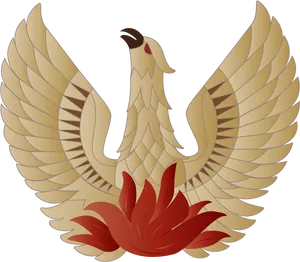 Golden Phoenix Artwork PNG Image