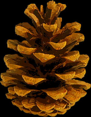 Golden Pinecone Autumn Vibes PNG image with transparent background