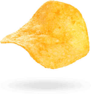 Golden Potato Chip Single Isolated PNG with transparent background