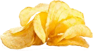 Golden Potato Chips Stacked PNG Image