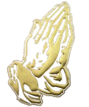 Golden Praying Hands Graphic PNG Image