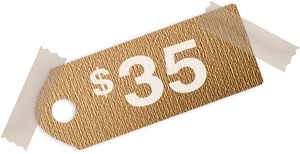 Golden Price Tag35 Dollars PNG Image