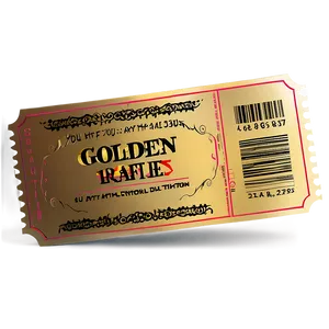 Golden Raffle Ticket Png 06262024 PNG Image