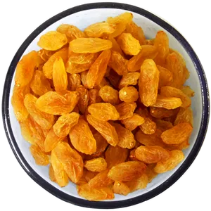 Golden Raisinsin Bowl PNG Image