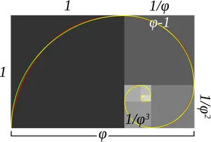 Golden Ratio Fibonacci Spiral PNG Image