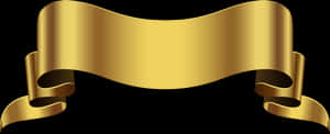 Golden Ribbon Banner Graphic PNG image with transparent background