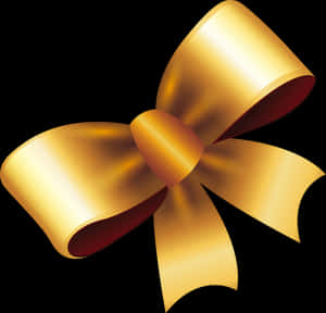 Golden Ribbon Bow Graphic PNG image with transparent background