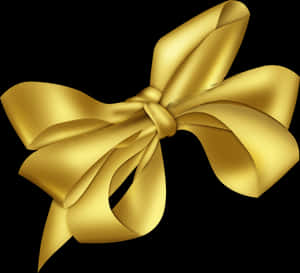 Golden Ribbon Bow Illustration PNG image with transparent background