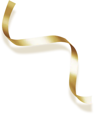 Golden Ribbon Elegance PNG Image