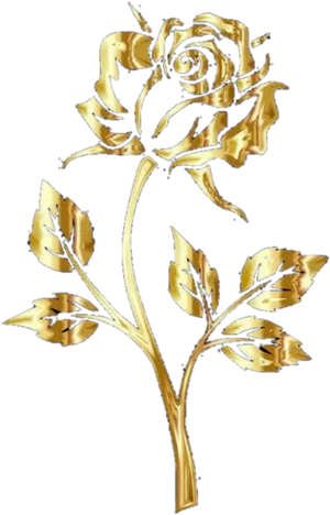 Golden Rose Artwork PNG Image