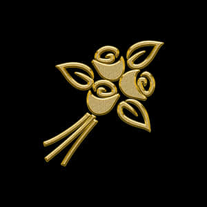Golden Rose Bouquet Graphic PNG with transparent background