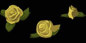 Golden Roses Vector Illustration PNG image with transparent background