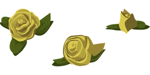 Golden Roses Vector Illustration PNG Image