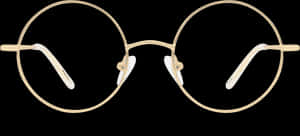 Golden Round Glasses, HD Png Download PNG image with transparent background