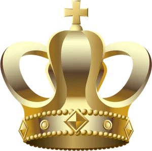 Golden Royal Crown Graphic PNG Image