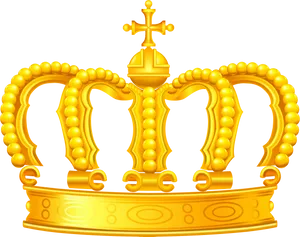 Golden Royal Crown Transparent Background.png PNG Image