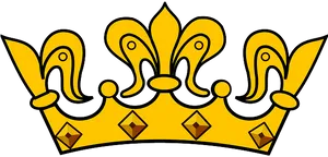 Golden Royal Crown Vector PNG Image