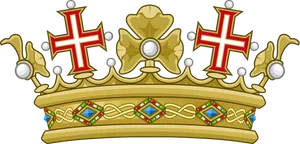 Golden Royal Crown Vector PNG Image