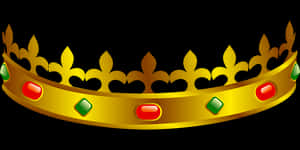 Golden Royal Crownwith Gems PNG with transparent background