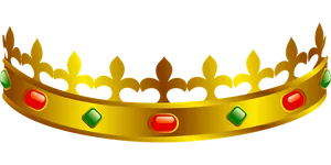 Golden Royal Crownwith Gems PNG Image