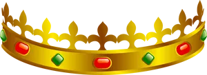 Golden Royal Crownwith Gems PNG Image