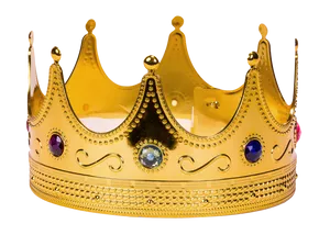 Golden Royal Crownwith Gemstones.png PNG Image