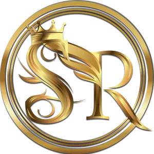 Golden_ S R_ Monogram_with_ Crown PNG Image