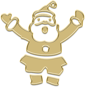 Golden Santa Claus Figurine PNG with transparent background