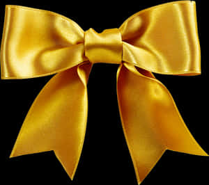 Golden Satin Bow Isolated PNG image with transparent background