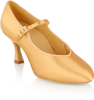 Golden Satin Dance Shoe PNG Image