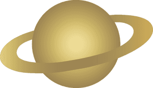 Golden Saturn Illustration PNG