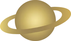 Golden Saturn Illustration PNG Image