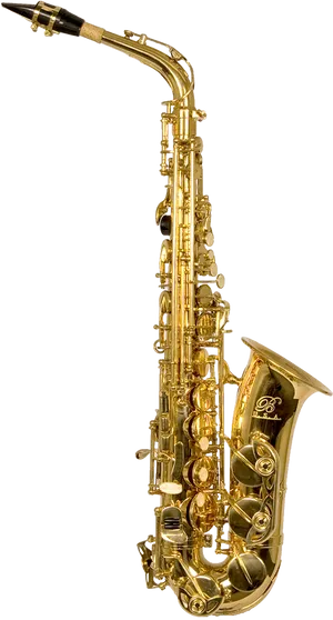 Golden Saxophone Isolated PNG Image