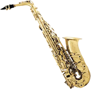 Golden Saxophone Isolated PNG Image