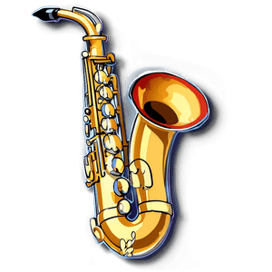 Golden Saxophone PNG gog6 PNG