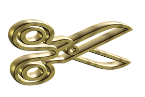 Golden Scissors Graphic PNG Image