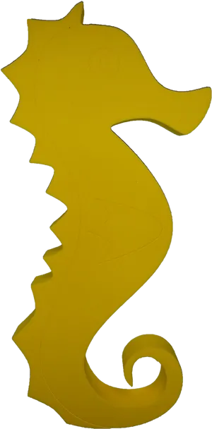 Golden Seahorse Silhouette PNG Image