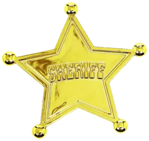 Golden Sheriff Badge PNG Image