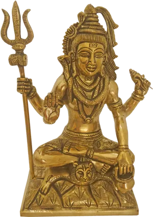 Golden_ Shiva_ Statue PNG Image