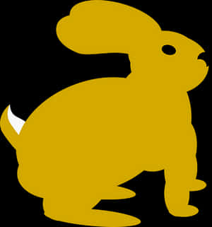 Golden Silhouette Bunny PNG image with transparent background