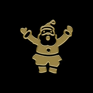 Golden Silhouette Santa Claus PNG image with transparent background