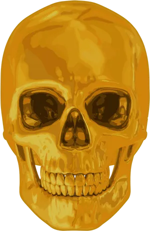 Golden Skull Illustration PNG Image