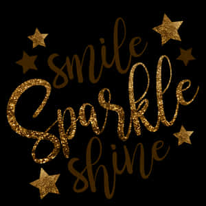 Golden Smile Sparkle Shine Graphic PNG image with transparent background