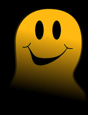 Golden Smiley Ghost Graphic PNG image with transparent background