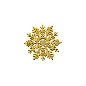 Golden Snowflake Black Background PNG Image